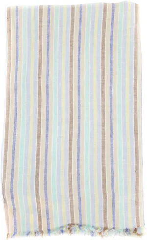 New Borrelli Multi-Colored Linen Scarf