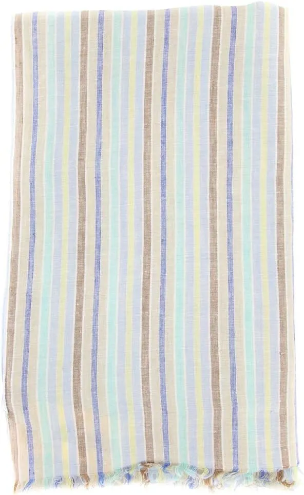 New Borrelli Multi-Colored Linen Scarf