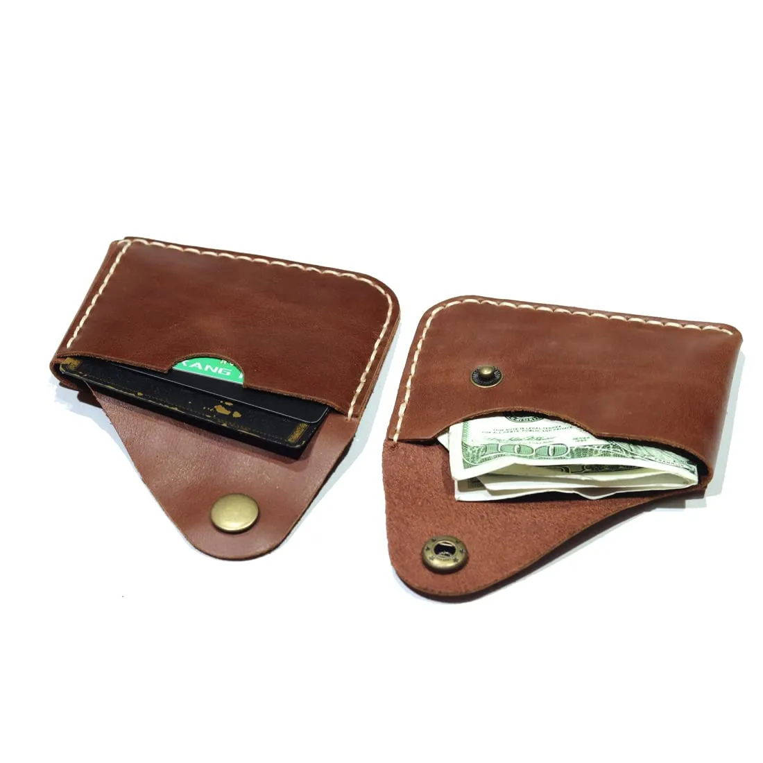 New Upgraded Version Handmade Minimalist Card Case Simple Thin Wallet with card slot Card Holder (Brownish yellow)