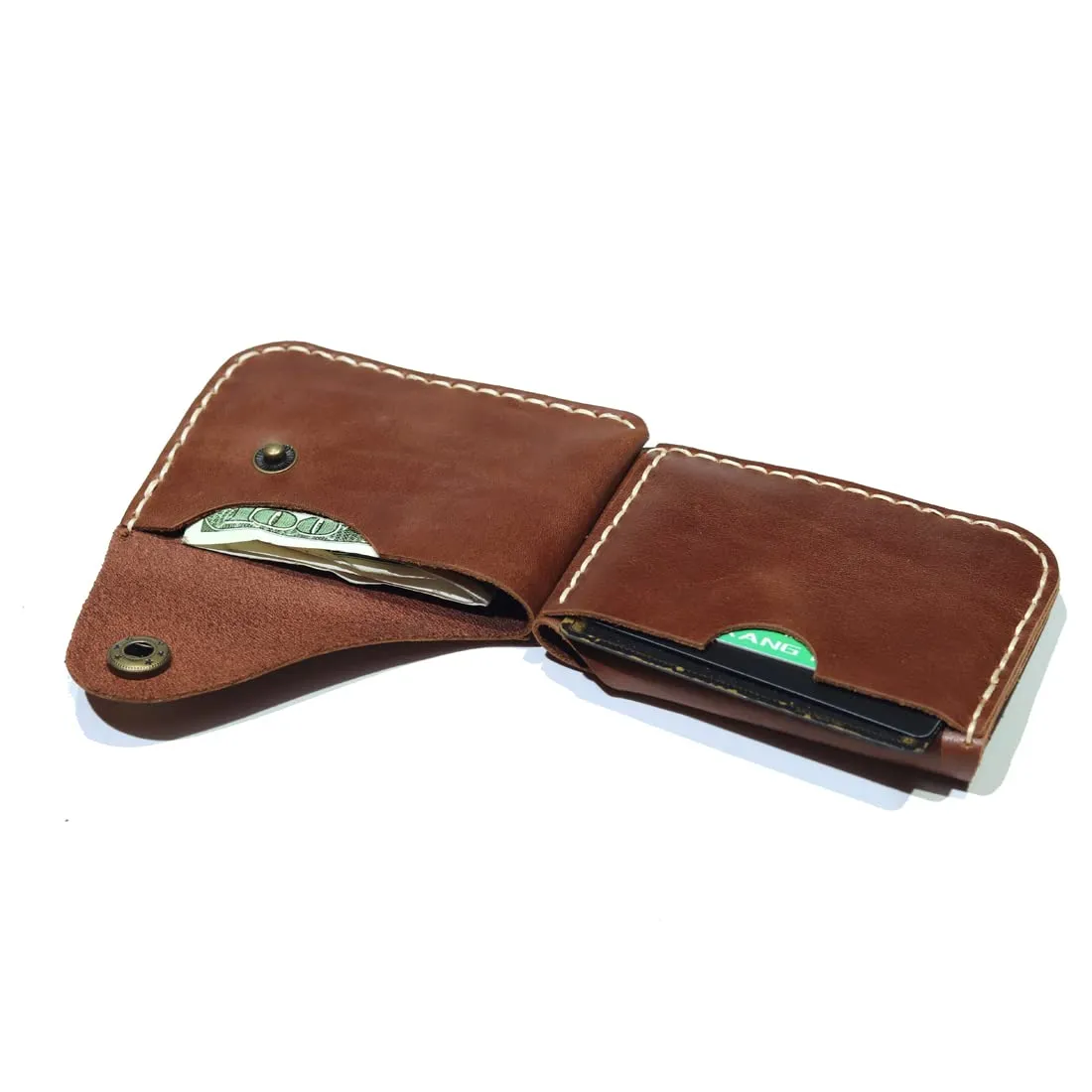 New Upgraded Version Handmade Minimalist Card Case Simple Thin Wallet with card slot Card Holder (Brownish yellow)
