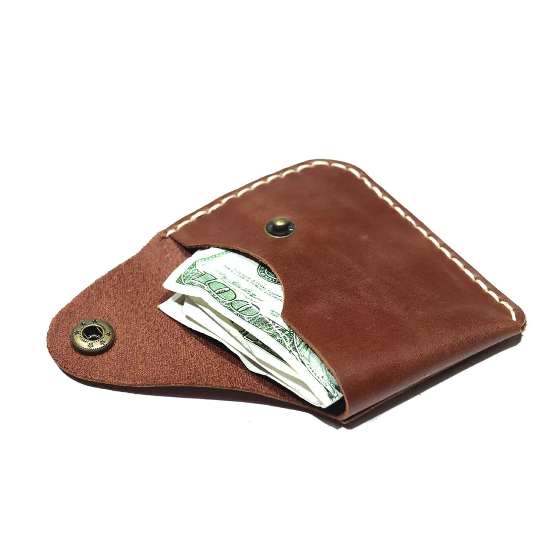 New Upgraded Version Handmade Minimalist Card Case Simple Thin Wallet with card slot Card Holder (Brownish yellow)