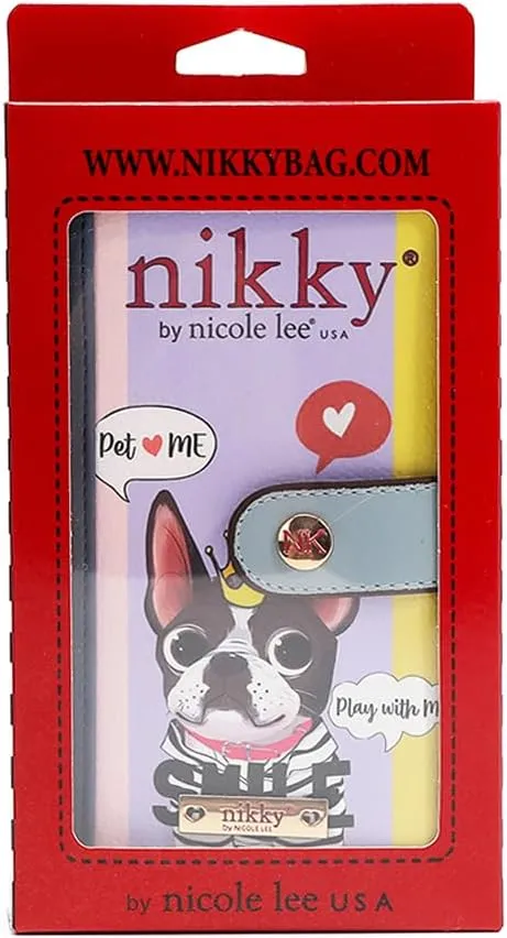 Nicole Lee NIKKY Vegan Leather Bifold Wallet, RFID Blocking, 8 Card Slots (BEST BUDDIES)
