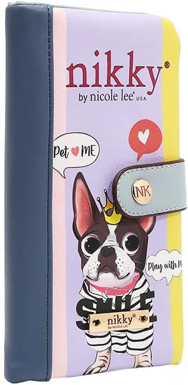 Nicole Lee NIKKY Vegan Leather Bifold Wallet, RFID Blocking, 8 Card Slots (BEST BUDDIES)