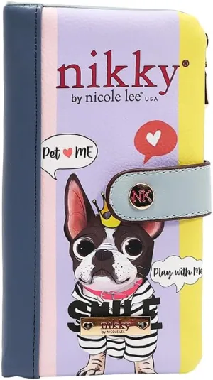 Nicole Lee NIKKY Vegan Leather Bifold Wallet, RFID Blocking, 8 Card Slots (BEST BUDDIES)