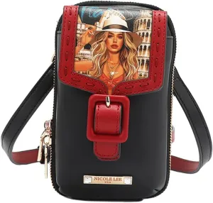 Nicole Lee Vegan Leather Crossbody Bag, Card Slots, Multiple Compartments