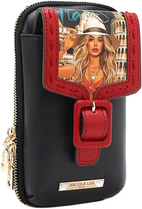Nicole Lee Vegan Leather Crossbody Bag, Card Slots, Multiple Compartments