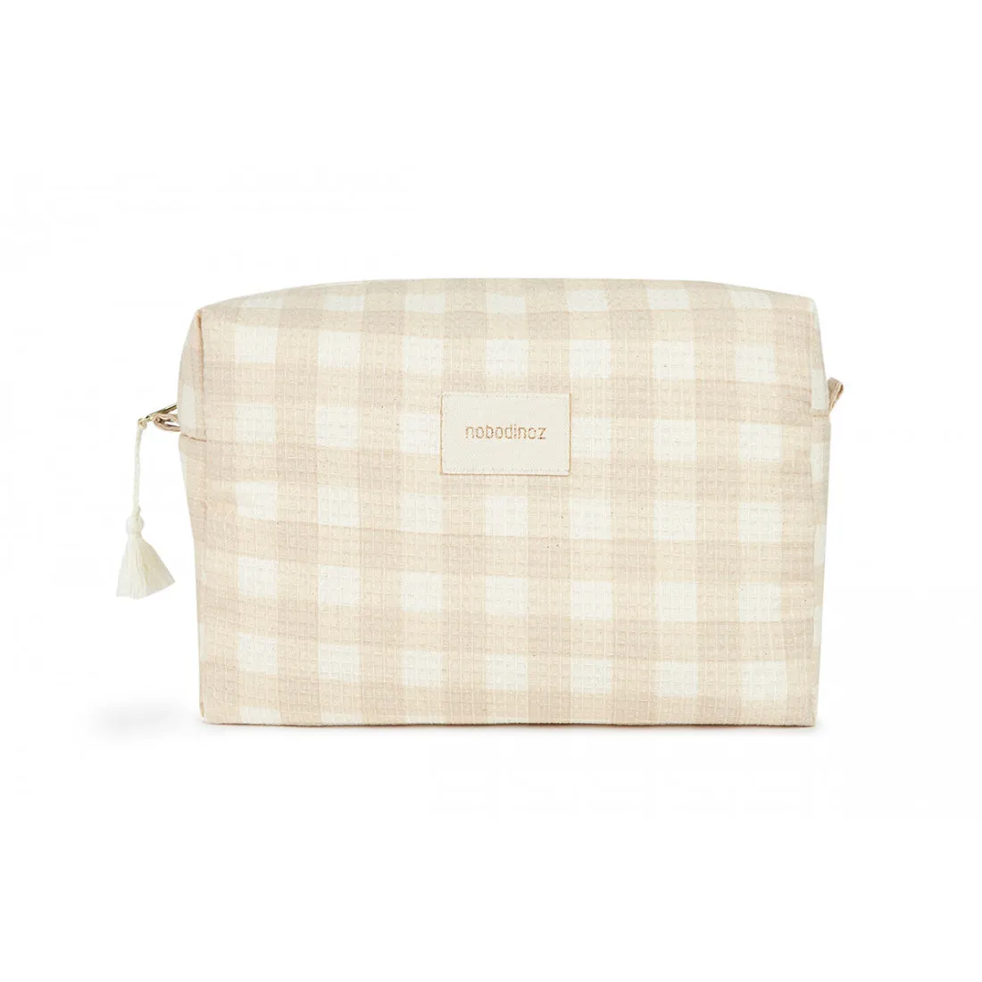 nobodinoz Diva Waterproof Vanity Case 25x16x10 Ivory Checks