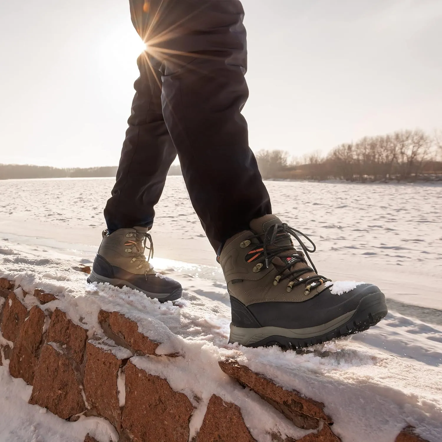 NORTIV 8 Men's Insulated Waterproof Construction Hiking Winter Snow Boots