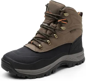 NORTIV 8 Men's Insulated Waterproof Construction Hiking Winter Snow Boots