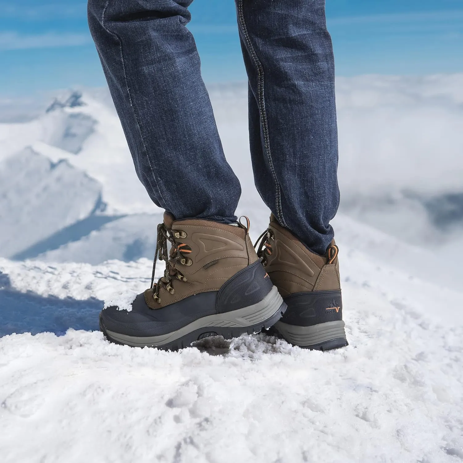 NORTIV 8 Men's Insulated Waterproof Construction Hiking Winter Snow Boots