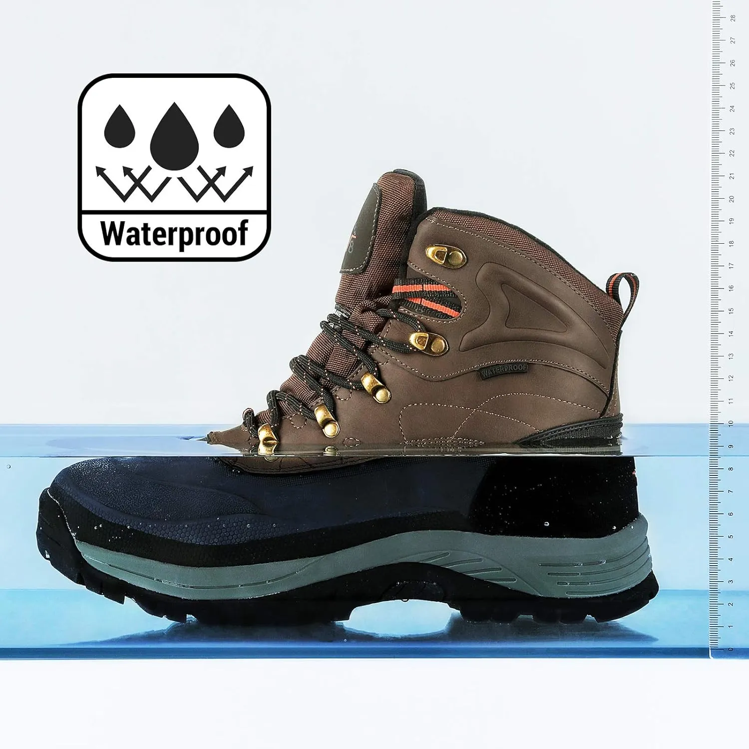 NORTIV 8 Men's Insulated Waterproof Construction Hiking Winter Snow Boots