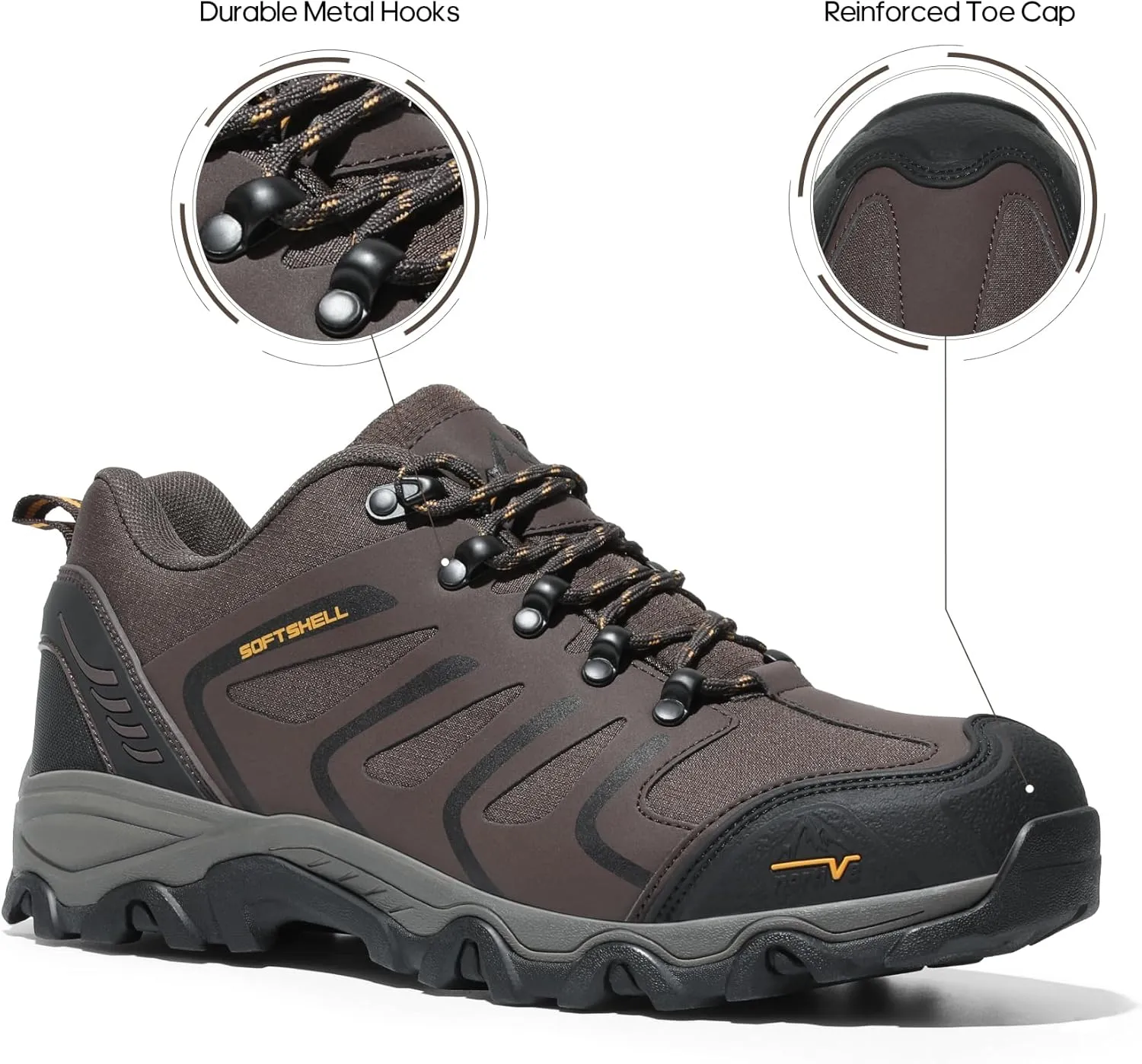 NORTIV 8 Men's Low Top Waterproof Hiking Shoes Trekking Trails Outdoor Work Shoes