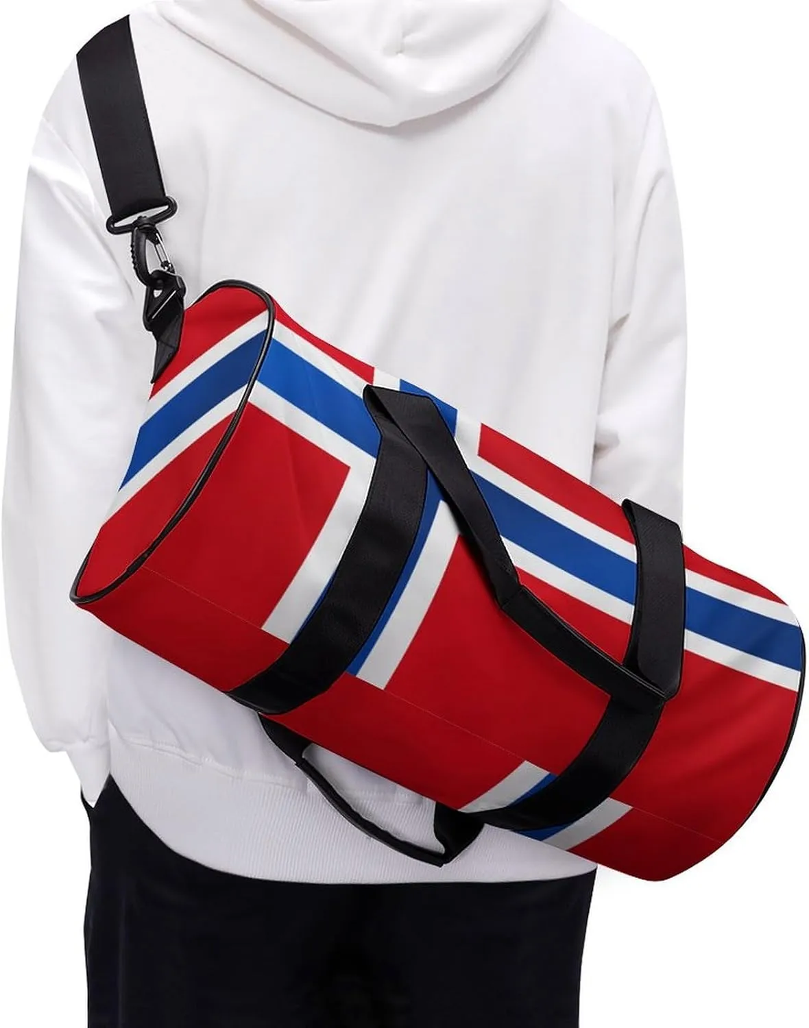 Norway Flag Gym Bag for Men Women with Dry Wet Separation Sports Travel Duffel