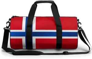 Norway Flag Gym Bag for Men Women with Dry Wet Separation Sports Travel Duffel