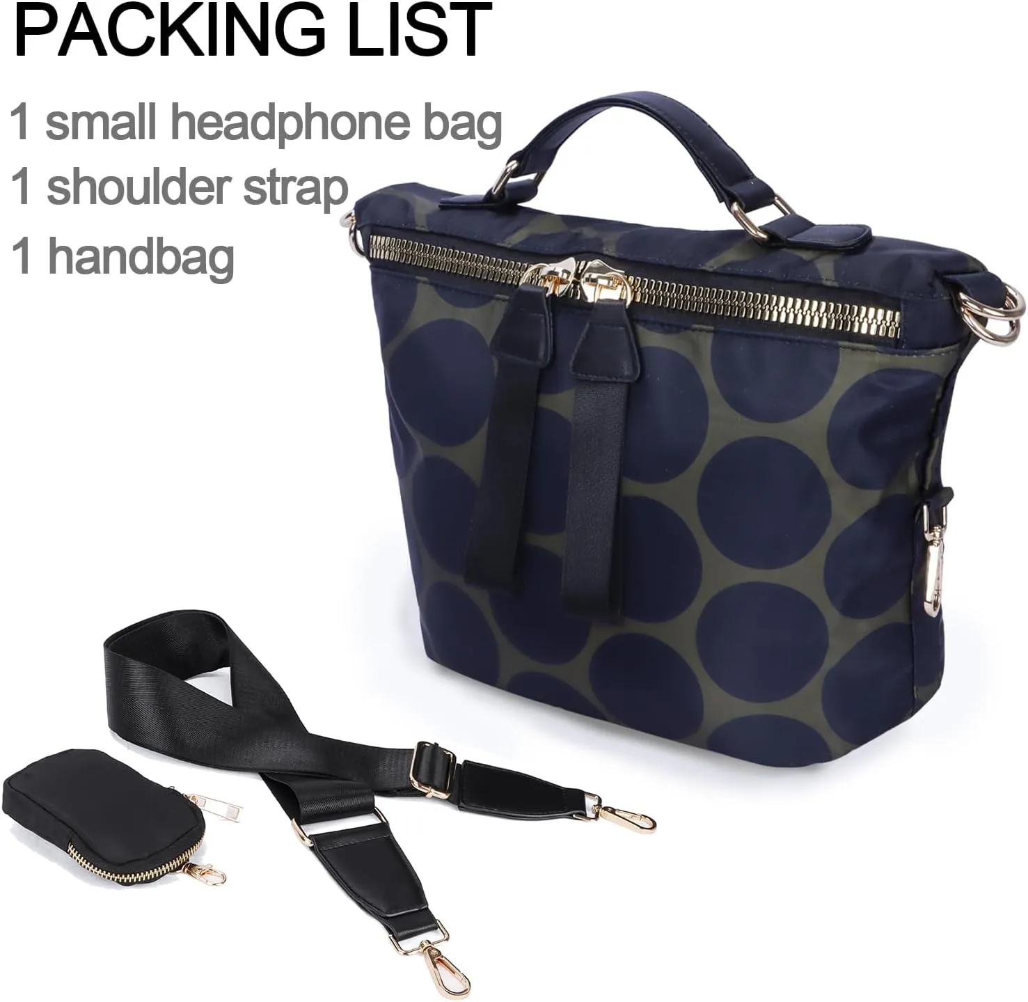 Nylon Crossbody Handbag for Women Anti-theft Purse Shopping Tote Bag Lightweight Shoulder Bag