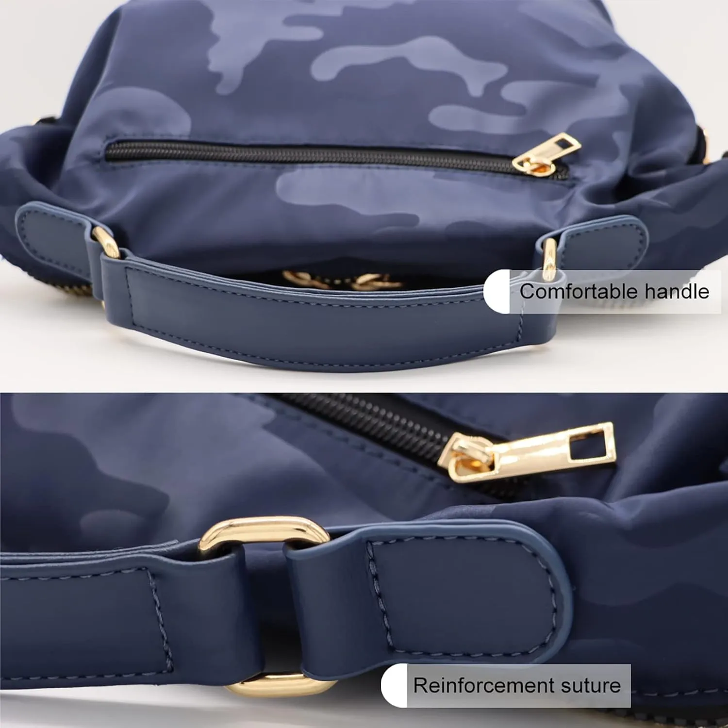 Nylon Crossbody Handbag for Women Anti-theft Purse Shopping Tote Bag Lightweight Shoulder Bag
