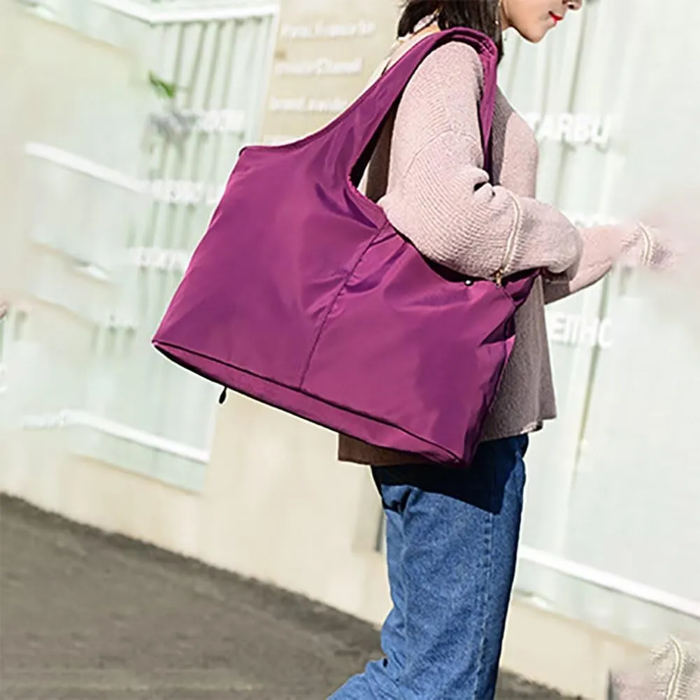 Nylon Tote Handbag for Women Large Top Handle Bag Lightweight Mommy Bag Multi Pocket Travel Satchel Shopping Bag