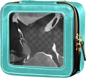 ODAWA Medium Turquoise Clear Toiletry Bag Transparent Makeup Bag Clear Makeup Bag for Car