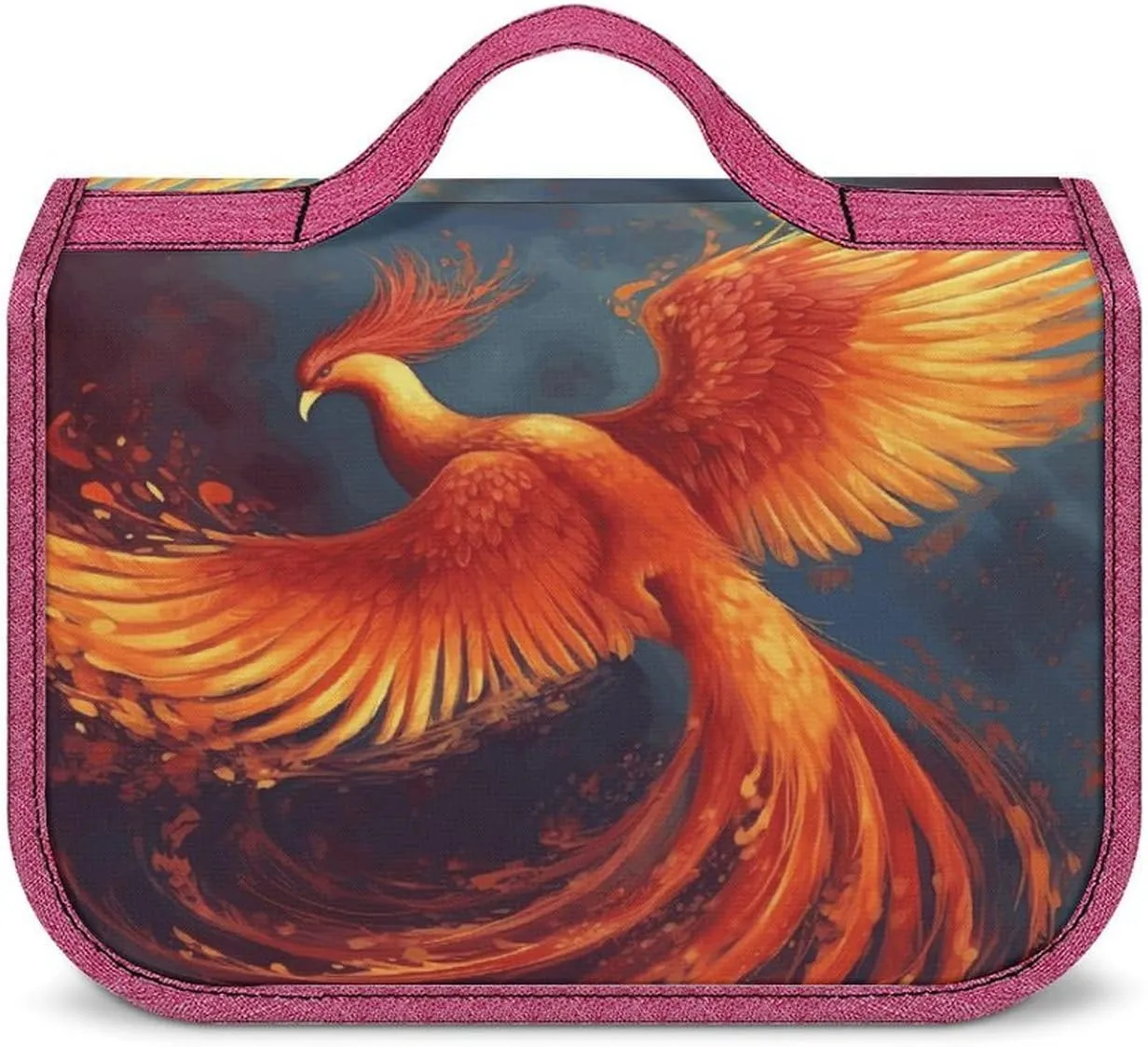 Orange Red Phoenix Travel Toiletry Bag for Women,Hanging Toiletry Organizer with Hook, Makeup Bag Travel Organizer for Shampoo,Toiletriesl