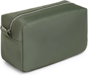 Organizer Bag Lightweight Cosmetic Bag with Ring Clasp Perfect Travel Makeup Bag for Women nylon Stand Up Design (Army Green/Nylon)