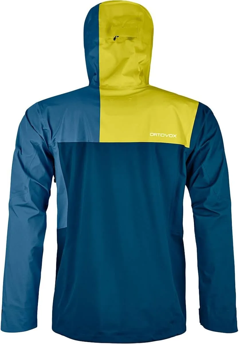Ortovox Men’s 3L Ortler Jacket, Waterproof, Windproof High Alpine Hooded Hardshell Jacket for Ski Touring, Mountaineering