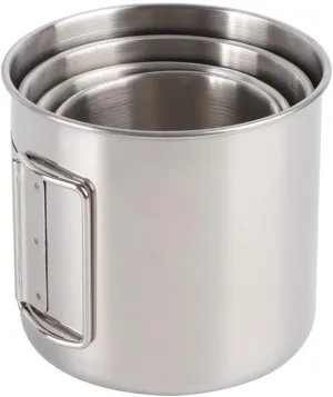 Outdoor 304 Stainless Steel Folding Cup Camping Water Cup Mountaineering Portable Mug Set