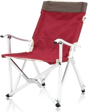 Outdoor Camp Chairs, Camping Folding Chair Heavy Duty Steel Frame Support Collapsible Aluminum Alloy Arm Chair for Outdoor Indoor Lawn Chairs Adults(Red,48x45x68cm)