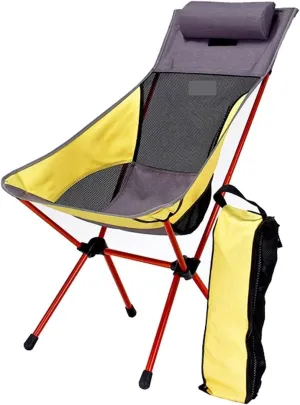 Outdoor Chair Folding Camping Chair Portable Aluminum Alloy Fishing Slacker Chair Portable Folding Seat Stool, Backrest Chair Beach Step Stool with Pillow Camping Chair Foldable Chair