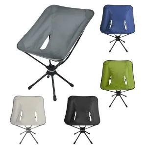 Outdoor Hiking Camping Beach Portable Folding Swivel Chair   Carry Bag Black