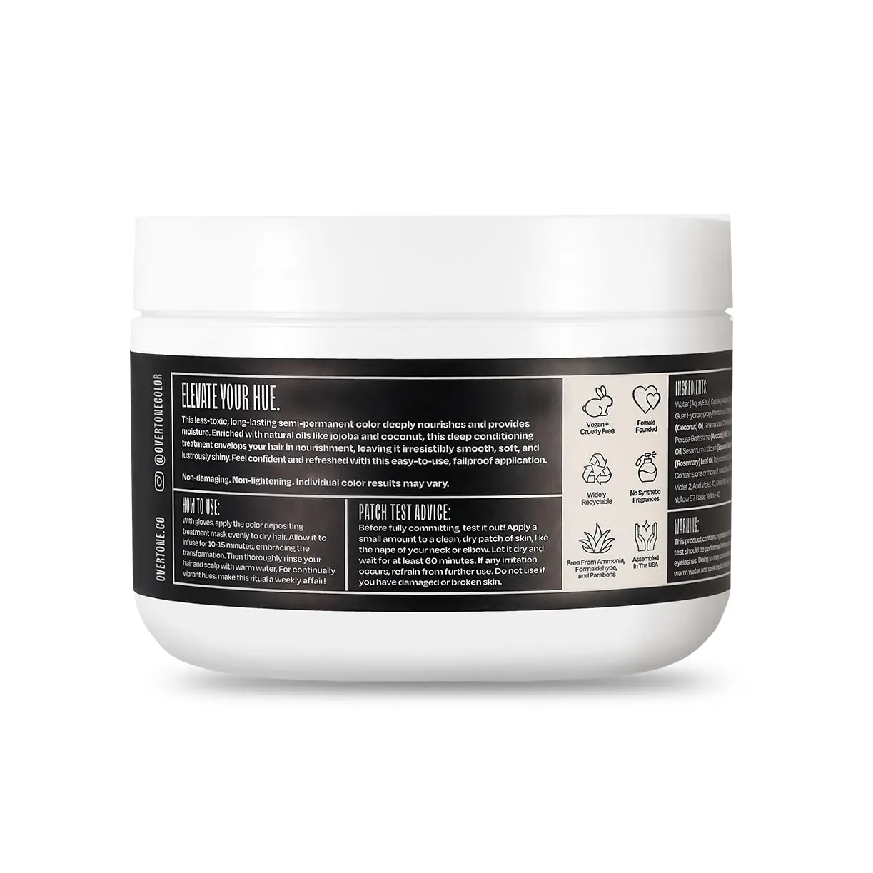 Overtone Color Depositing Semi-Permanent Hair Dye Conditioner - 8 oz For Natural & Color-Treated Hair, Moisturizing Shea Butter & Coconut Oil - Vegan & Cruelty-Free, Rich Velvet is now Black Velvet