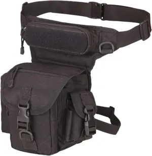 Oxford Cloth Army Camouflage Style Pinpointing Metal Detector Find Bag Messenger Journalist Photography Sport Leg Bag Utility Manager(Black)