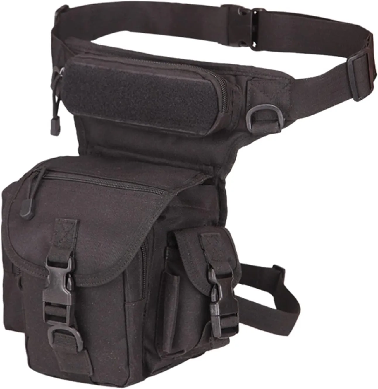 Oxford Cloth Army Camouflage Style Pinpointing Metal Detector Find Bag Messenger Journalist Photography Sport Leg Bag Utility Manager(Black)