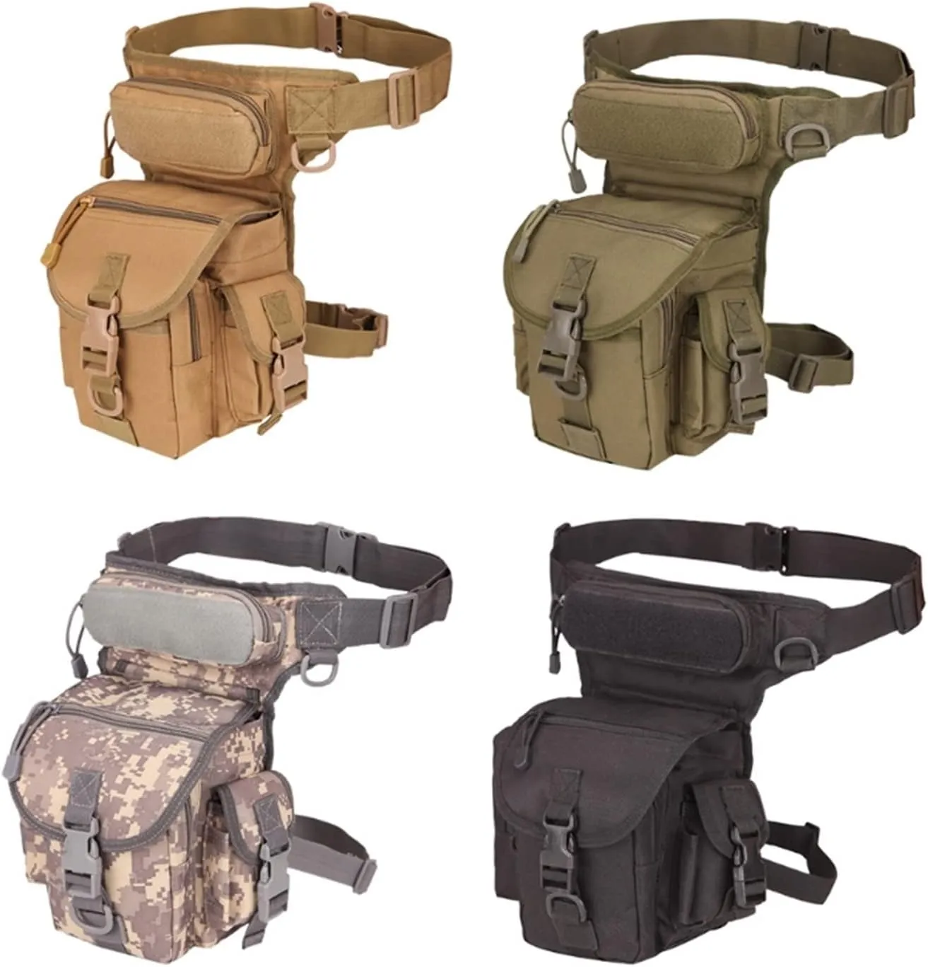 Oxford Cloth Army Camouflage Style Pinpointing Metal Detector Find Bag Messenger Journalist Photography Sport Leg Bag Utility Manager(Black)