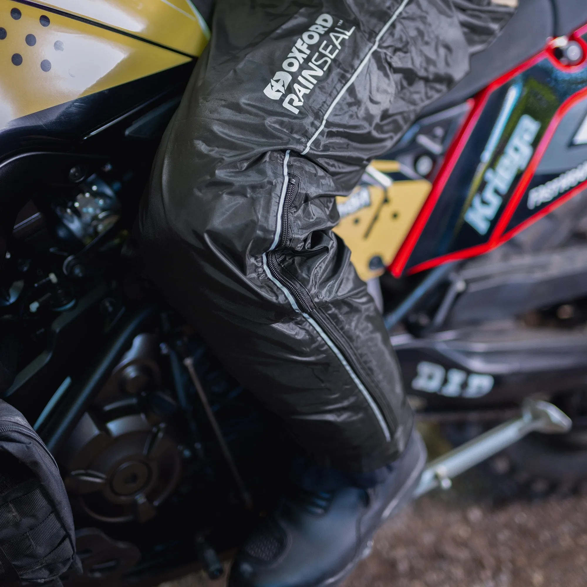 Oxford Rainseal Thermal Motorcycle Over Pants Waterproof Motorbike Trouser Black