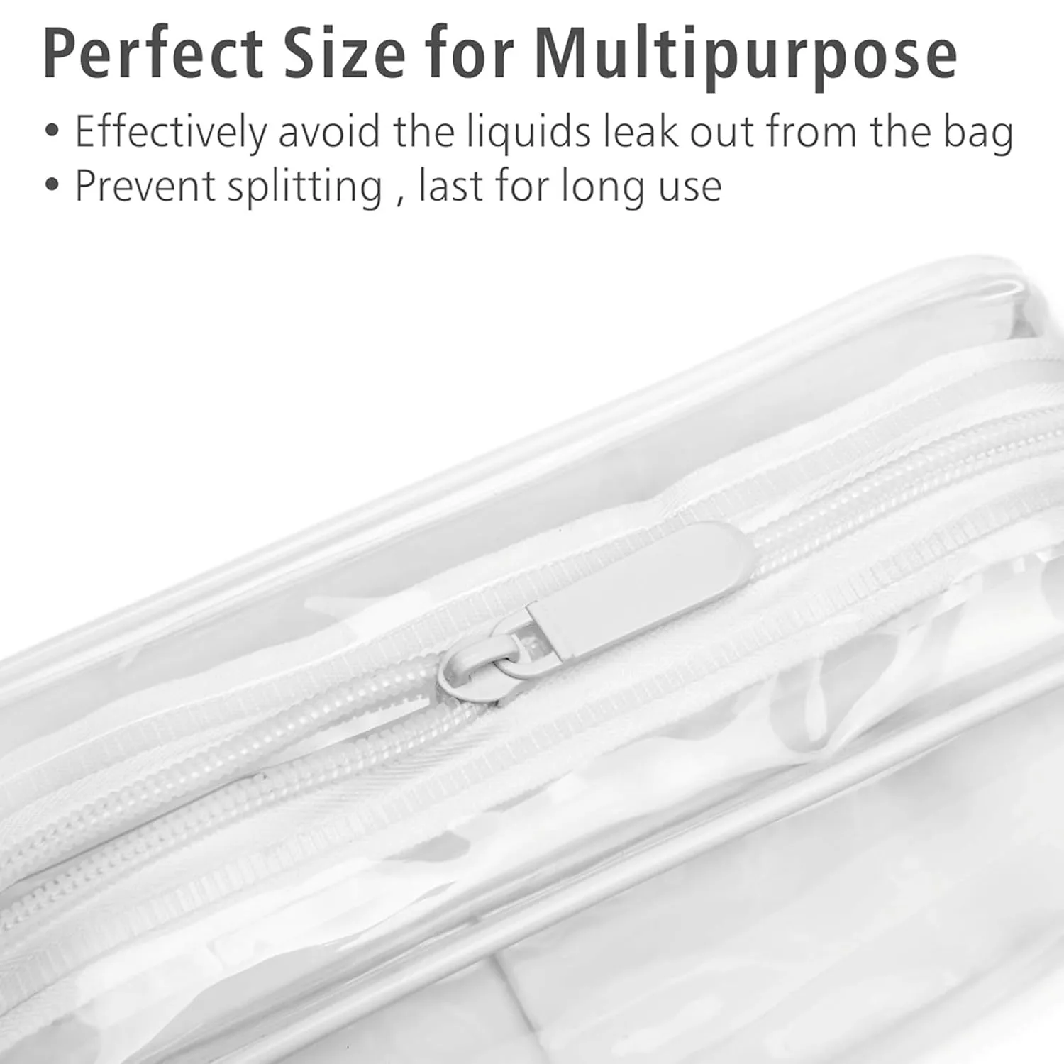 PACKISM Clear Toiletry Bag, 3 Pack TSA Approved Toiletry Bag Quart Size Bag, Travel Makeup Cosmetic Bag for Women Men, Carry on Airport Airline Compliant Bag, White (for age 12 or above)
