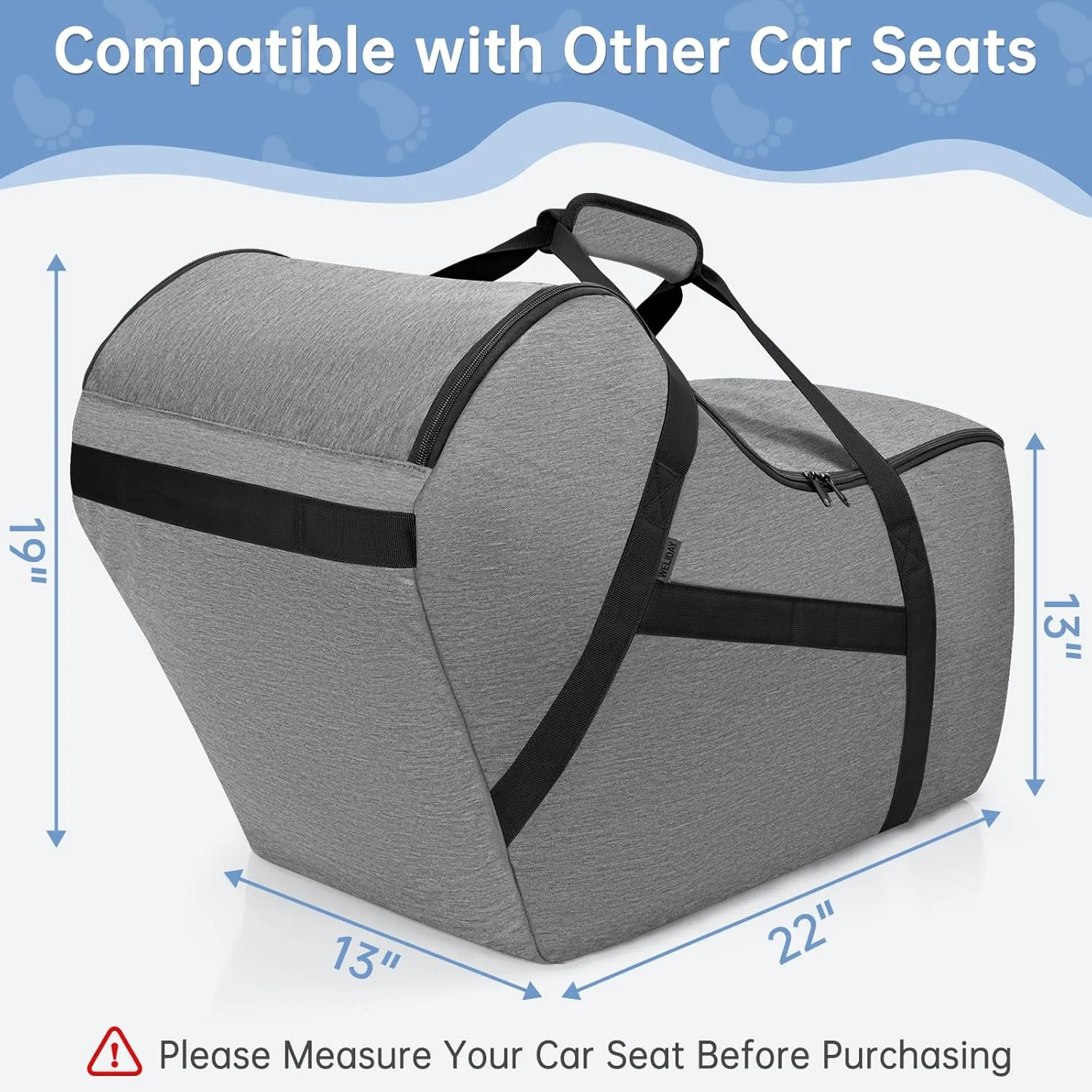 Padded Car Seat Travel Bag for Airplane, Infant Car Seat Travel Bag Compatible with All Nuna Pipa Car Seat, Car Seat Gate Check Bag
