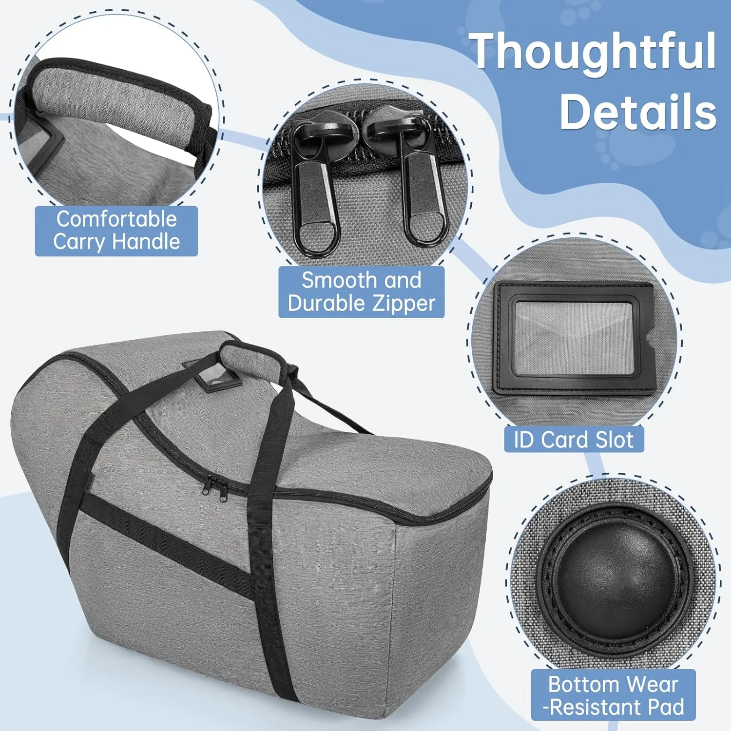 Padded Car Seat Travel Bag for Airplane, Infant Car Seat Travel Bag Compatible with All Nuna Pipa Car Seat, Car Seat Gate Check Bag