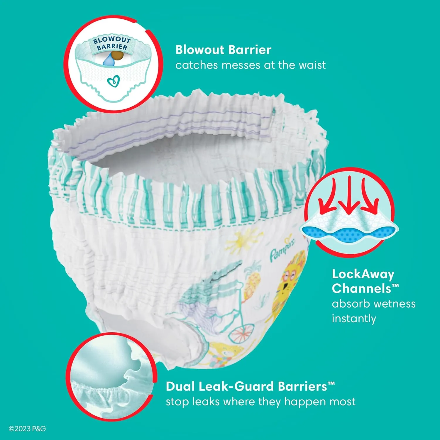 Pampers Pull On Cruisers 360° Fit Disposable Baby Diapers Size 5, 2 Months Supply (2 x 128 Count) with Sensitive Water Based Baby Wipes 12X Multi Pack Pop-Top and Refill (1008 Count)