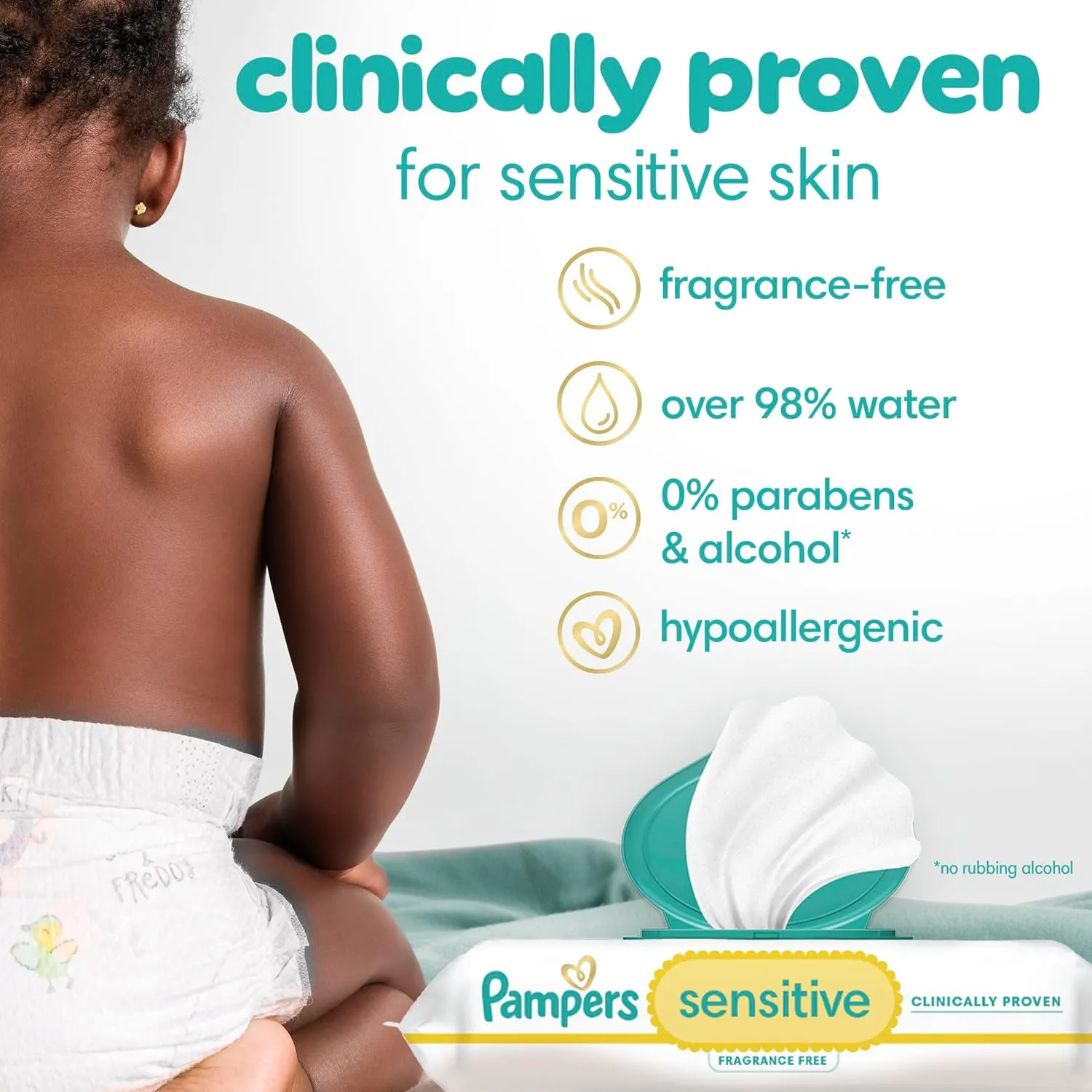 Pampers Pull On Cruisers 360° Fit Disposable Baby Diapers Size 5, 2 Months Supply (2 x 128 Count) with Sensitive Water Based Baby Wipes 12X Multi Pack Pop-Top and Refill (1008 Count)