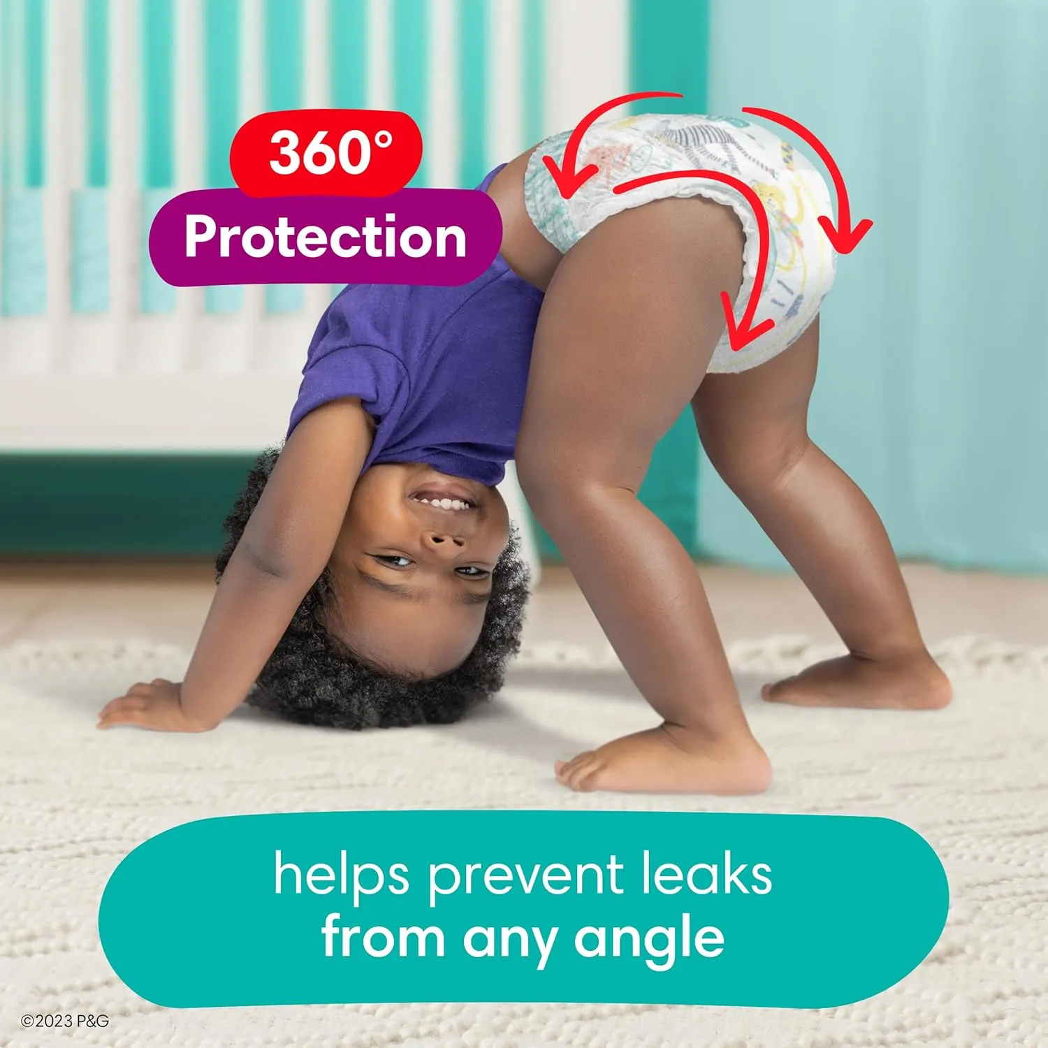 Pampers Pull On Cruisers 360° Fit Disposable Baby Diapers Size 5, 2 Months Supply (2 x 128 Count) with Sensitive Water Based Baby Wipes 12X Multi Pack Pop-Top and Refill (1008 Count)