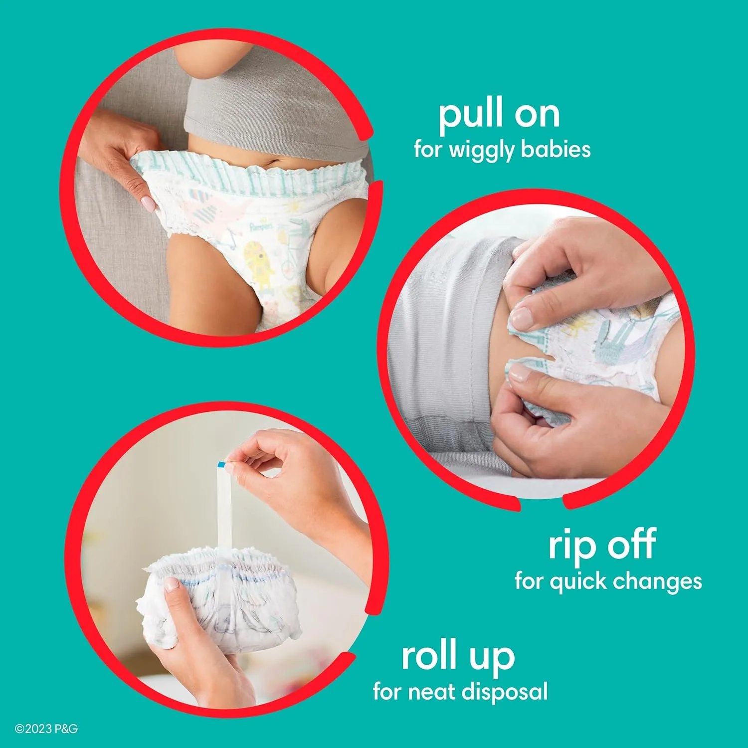 Pampers Pull On Cruisers 360° Fit Disposable Baby Diapers Size 5, 2 Months Supply (2 x 128 Count) with Sensitive Water Based Baby Wipes 12X Multi Pack Pop-Top and Refill (1008 Count)