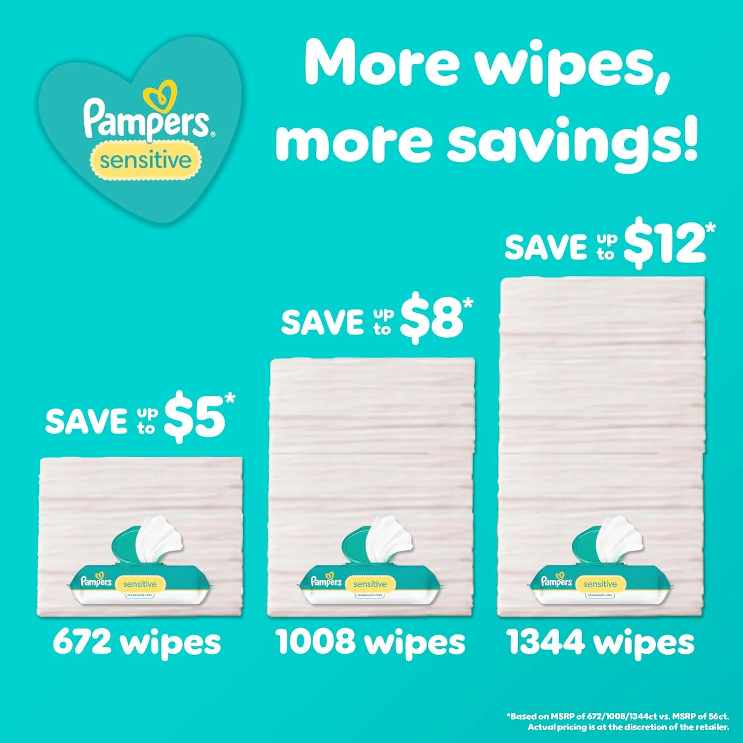 Pampers Pull On Cruisers 360° Fit Disposable Baby Diapers Size 5, 2 Months Supply (2 x 128 Count) with Sensitive Water Based Baby Wipes 12X Multi Pack Pop-Top and Refill (1008 Count)
