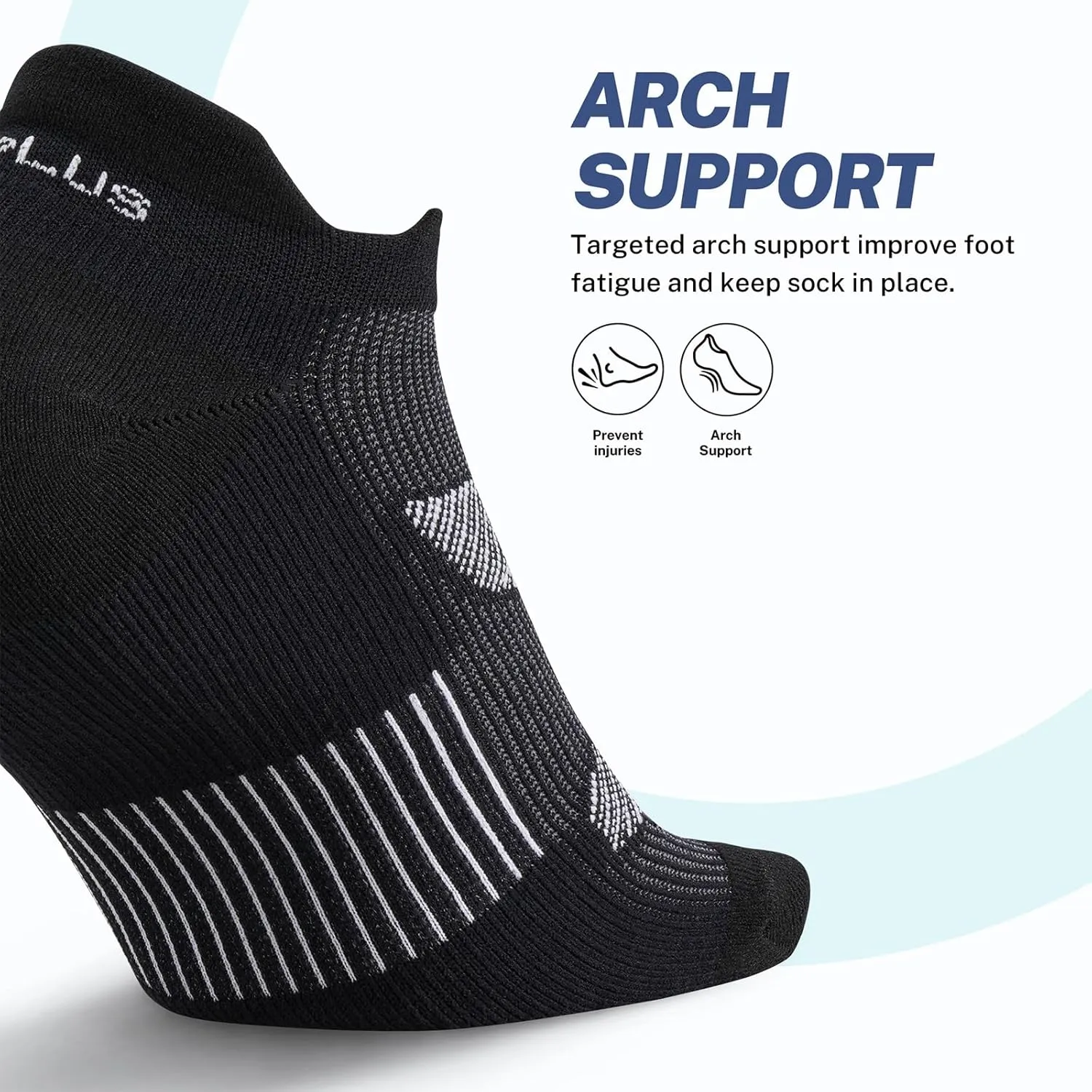 PAPLUS Running Ankle Socks Men Women 6 Pairs, Athletic Cushioned Low Cut Tab Sports Socks with Arch Support