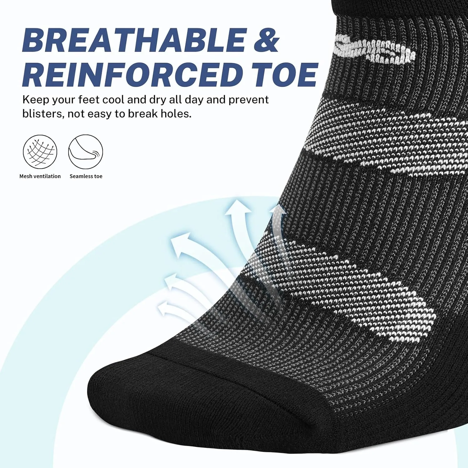 PAPLUS Running Ankle Socks Men Women 6 Pairs, Athletic Cushioned Low Cut Tab Sports Socks with Arch Support