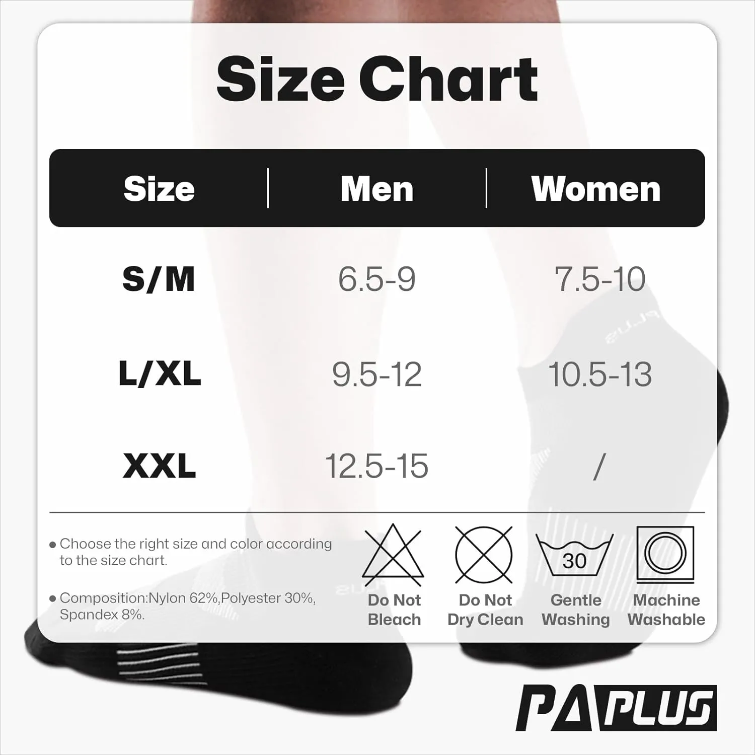 PAPLUS Running Ankle Socks Men Women 6 Pairs, Athletic Cushioned Low Cut Tab Sports Socks with Arch Support