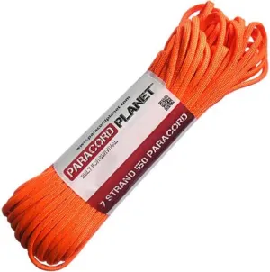 Paracord Planet Mil-Spec Commercial Grade 550lb Type III Nylon Paracord Reflective Colors (Neon Orange, 100 feet)