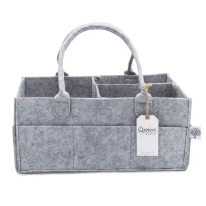 Parker Baby Co. Diaper Caddy - Nursery Storage Bin and Car Organizer for Diapers and Baby Wipes - Gray, Large
