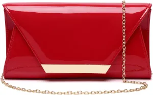 Patent Leather Envelope Clutch Womens Evening Handbag Stylish Shoulder Bag Purse for Christmas Wedding Party Prom