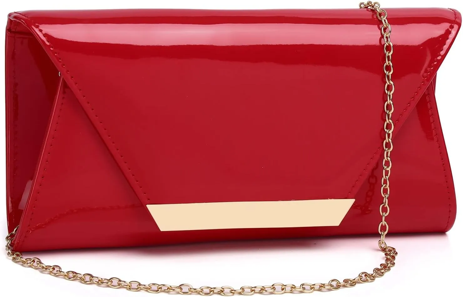 Patent Leather Envelope Clutch Womens Evening Handbag Stylish Shoulder Bag Purse for Christmas Wedding Party Prom