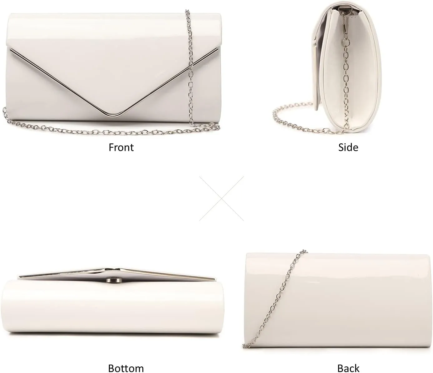 Patent Leather Envelope Clutch Womens Evening Handbag Stylish Shoulder Bag Purse for Christmas Wedding Party Prom